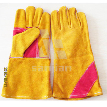 Двойной Плам оранжевый 13" спилка АВ/BC Ранг сварочные защитные перчатки с CE
